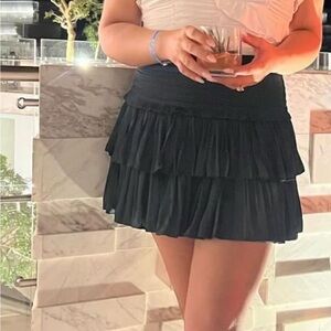Chic Black Tiered Mini Skirt